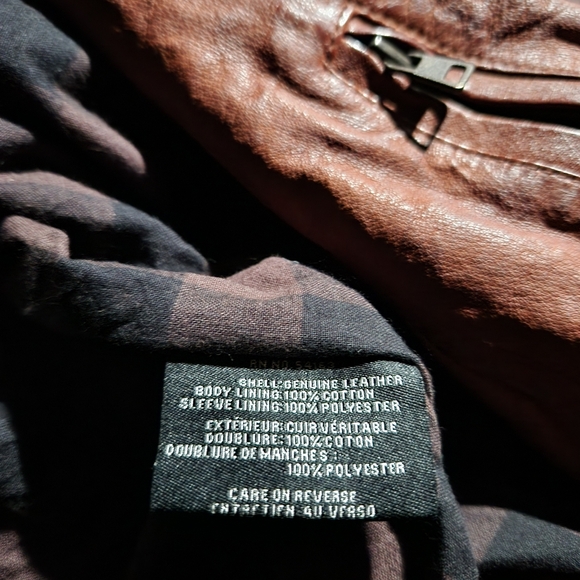 Y2k Levi's Capital E Motorcycle Washed Leather Jacket Large - Picture 5 of 5